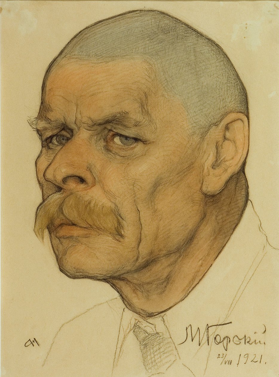 Retrato del autor Maxim Gorky 1868-1939, 1921 de Nikolai Andreevich Andreev