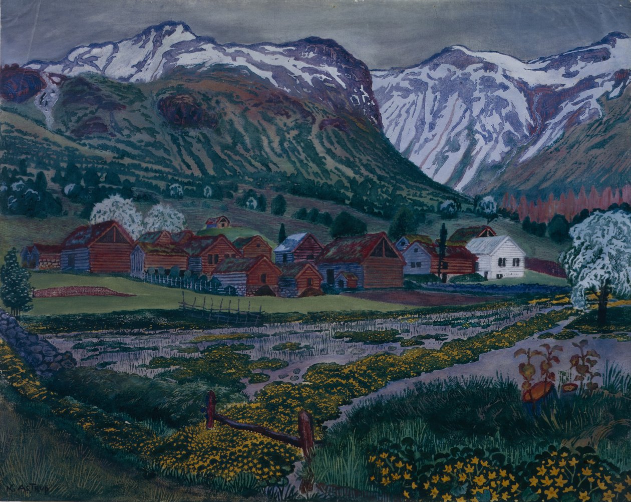 Noche de botón de oro (óleo sobre lienzo) de Nikolai Astrup