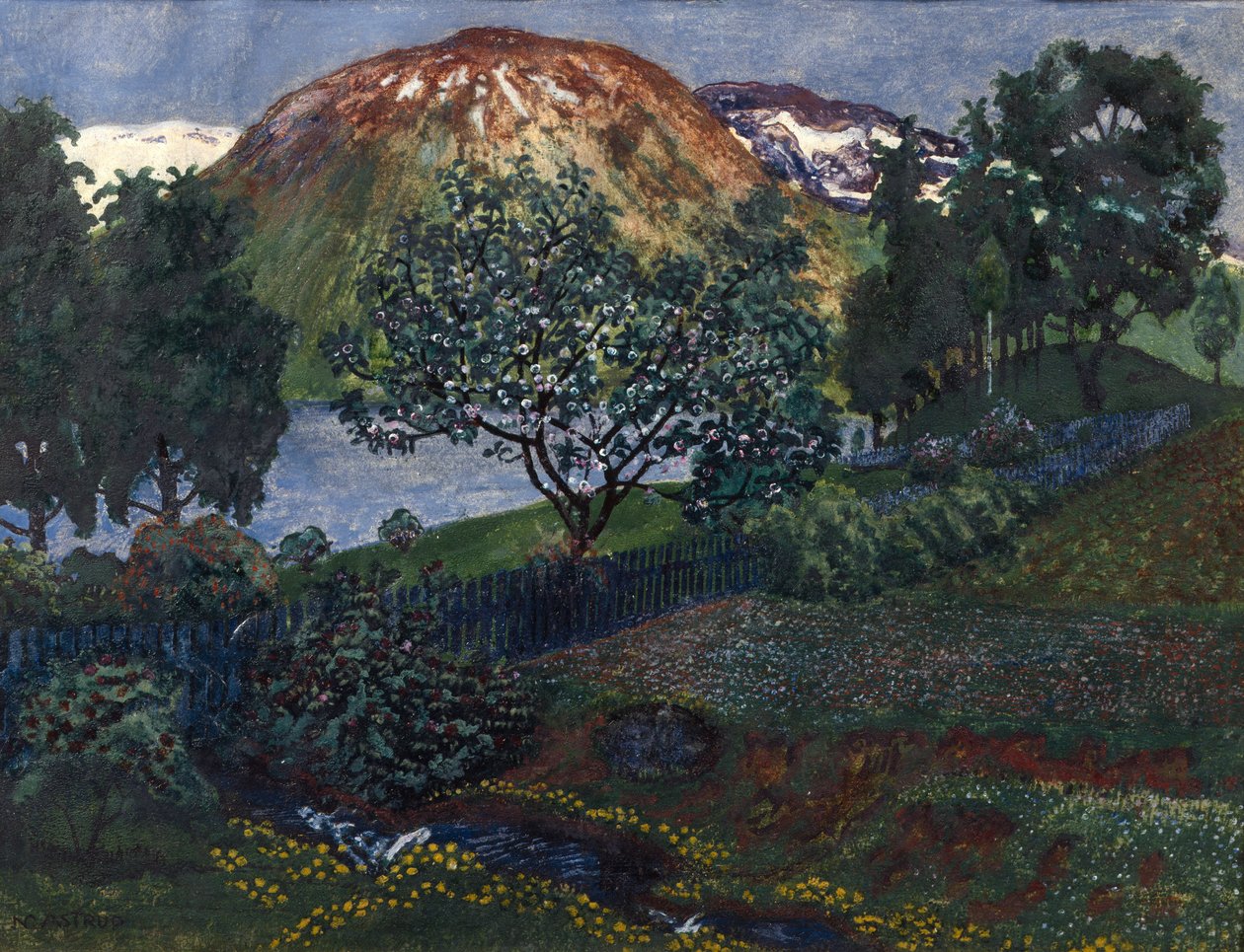 Noche de junio en el jardín. de Nikolai Astrup