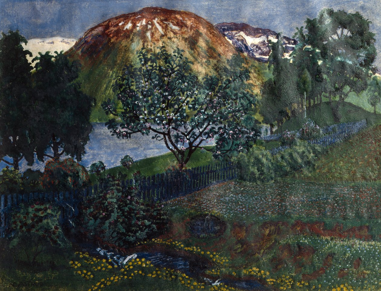 Noche de junio en el jardín. de Nikolai Astrup