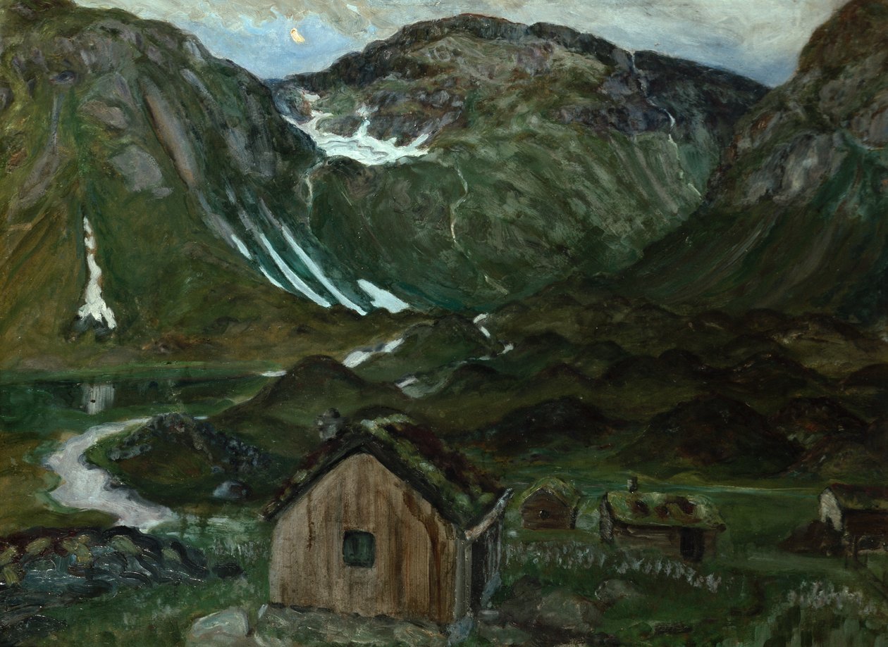 Pasture in moonlight de Nikolai Astrup