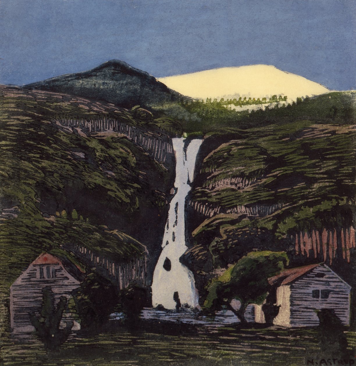 cascada y glaciar de Nikolai Astrup