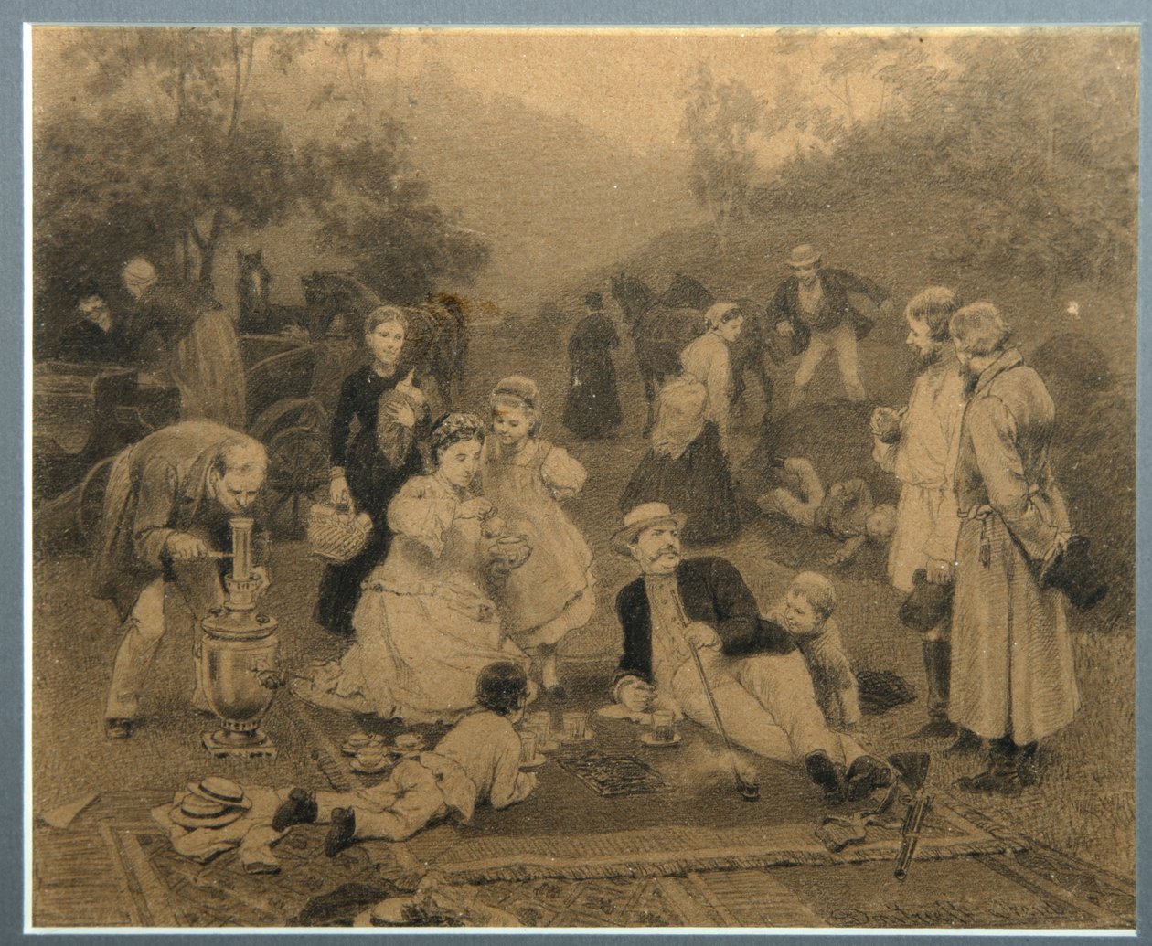 Fiesta del té del terrateniente de Nikolai Dmitrievich Dmitriev Orenburgsky