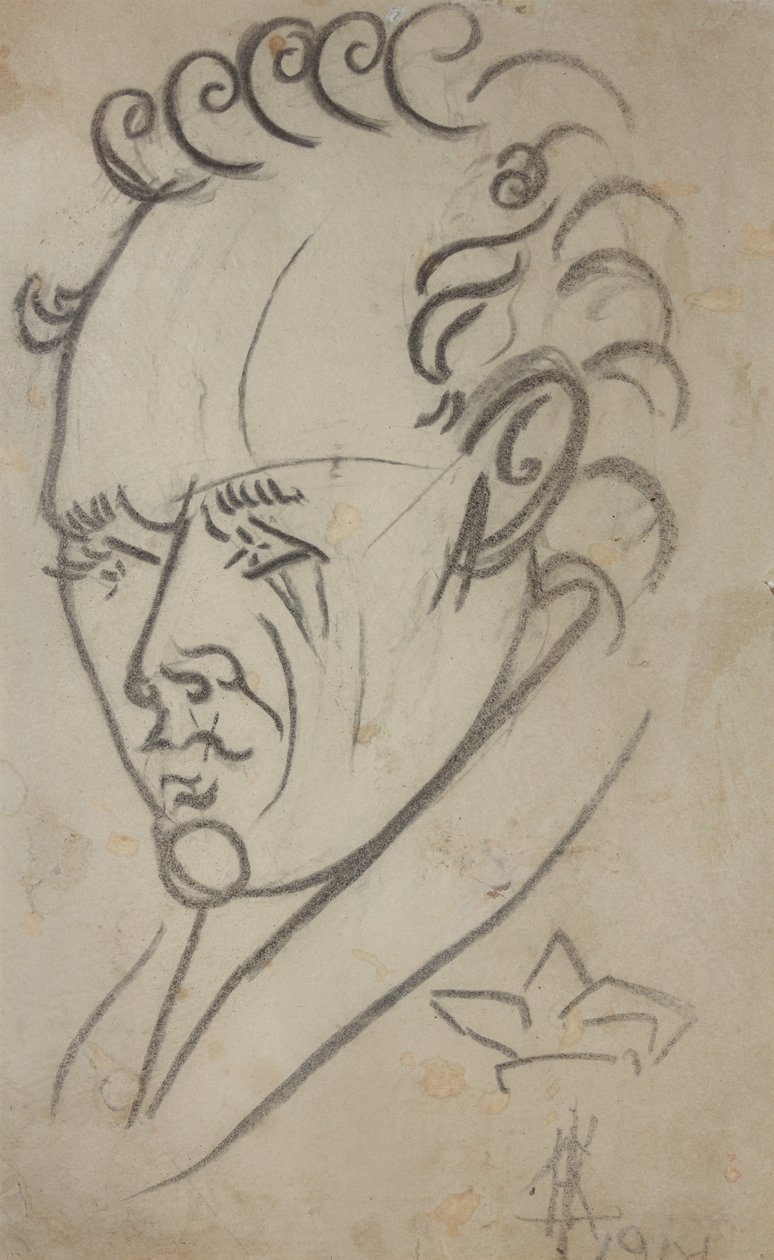 Retrato del poeta Vasili Kamensky 1884-1961, 1913 de Nikolai Ivanovich Kulbin