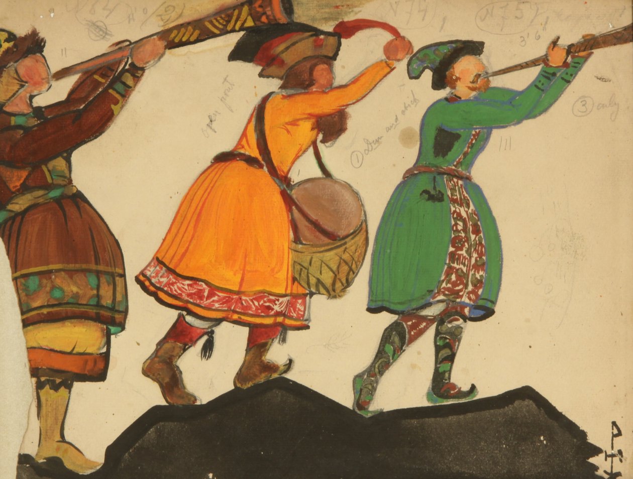 Diseño de vestuario para la ópera Doncella de Nieve de N. Rimsky-Korsakov, 1919 de Nikolai Konstantinowitsch Roerich