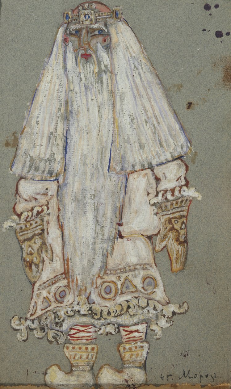 Ded Moroz. Diseño de vestuario para la obra de teatro La Doncella de Nieve de A. Ostrovsky, 1912 de Nikolai Konstantinowitsch Roerich