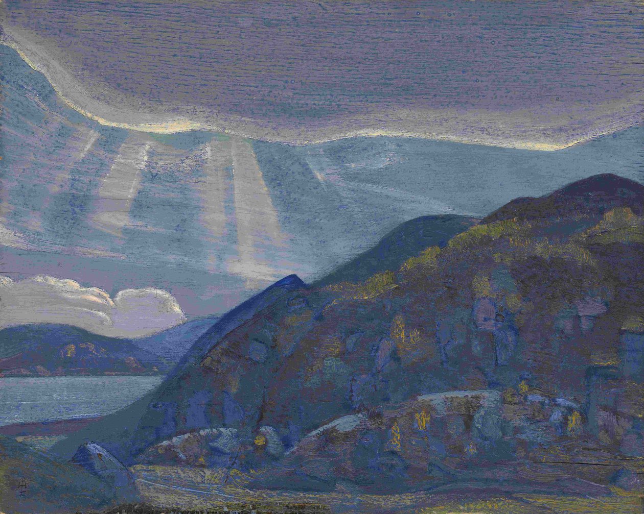 Rocas y acantilados de la serie Ladoga, 1917-1918 de Nikolai Konstantinowitsch Roerich