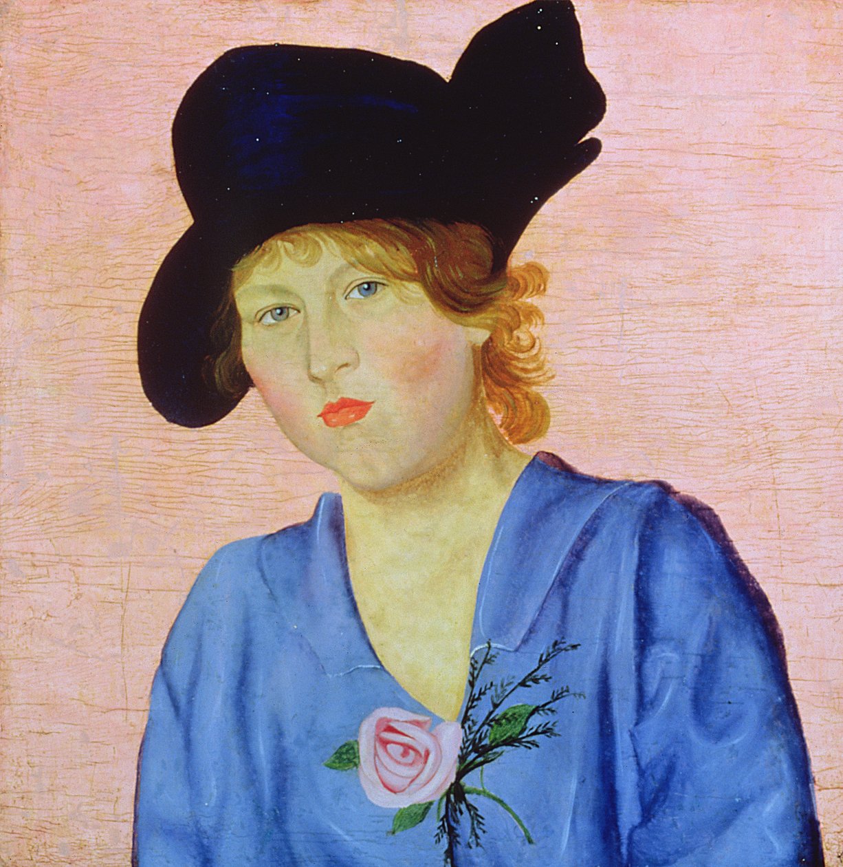 Retrato de una mujer vestida de azul de Nikolai Nikolaevich Popov