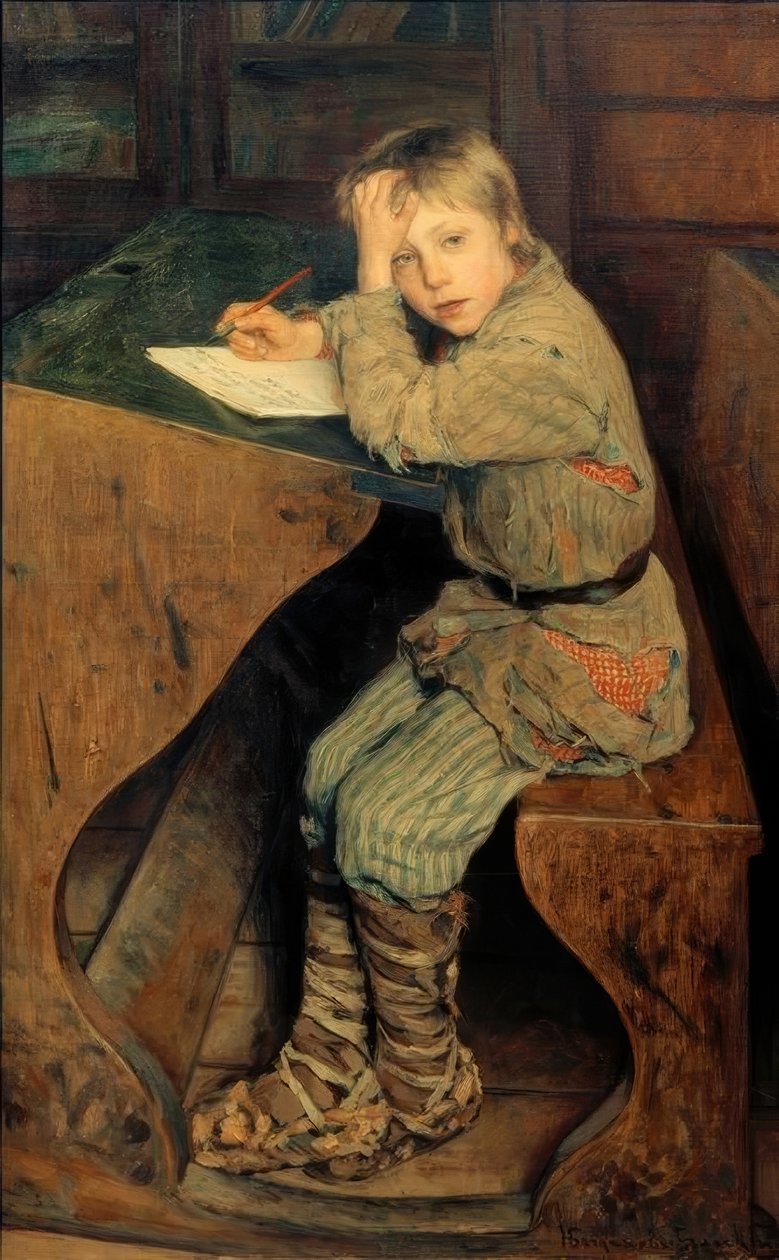 Domingos en una escuela de pueblo de Nikolai P. Bogdanow Bjelski
