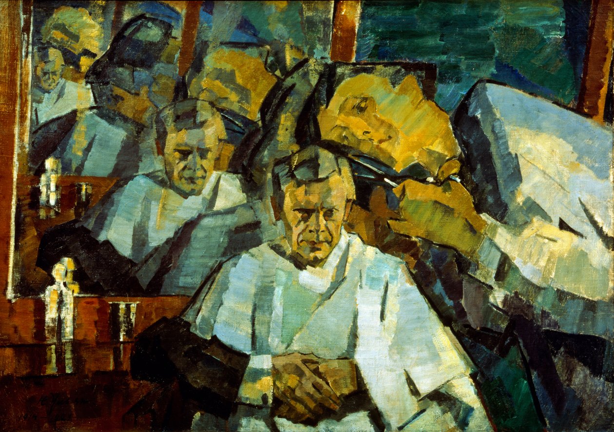 Autorretrato con el barbero de Nikolai Pavlovich Ulyanov