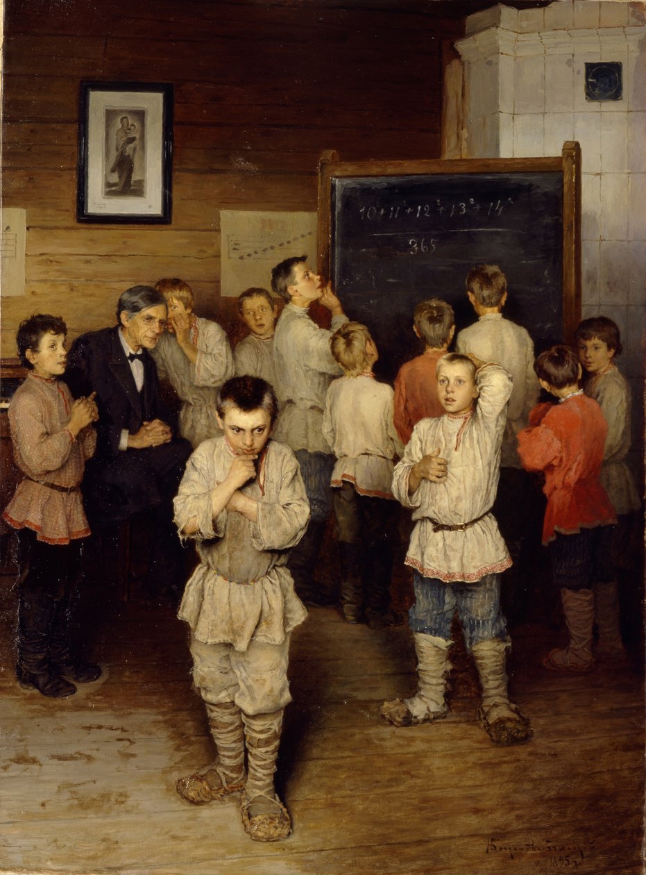 Cálculo mental en la escuela primaria, 1895 de Nikolai Petrovich Bogdanov Belsky