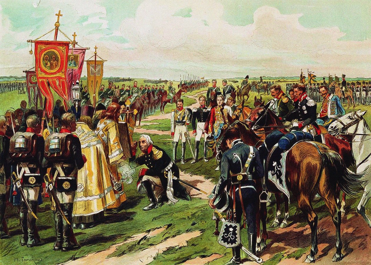 Mariscal Mikhail Kutuzov antes de la batalla de Borodino, 1912 de Nikolai Semyonovich Samokish