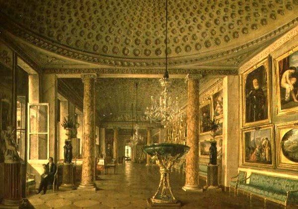 La Galería de Pinturas en el Palacio Stroganov, San Petersburgo de Nikolai Stepanovich Nikitin