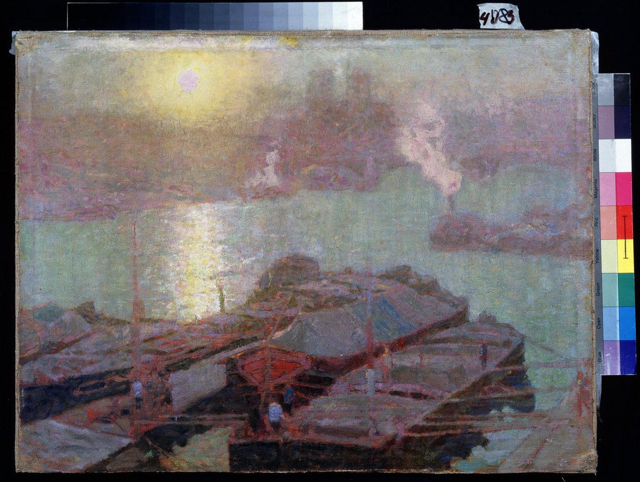 El Sena en París. Pintura de Nikolai Vasilyevich Dosekin (1863-1935). Óleo sobre lienzo, 48,2 x 63,7 cm de Nikolai Vasilyevich Dosekin