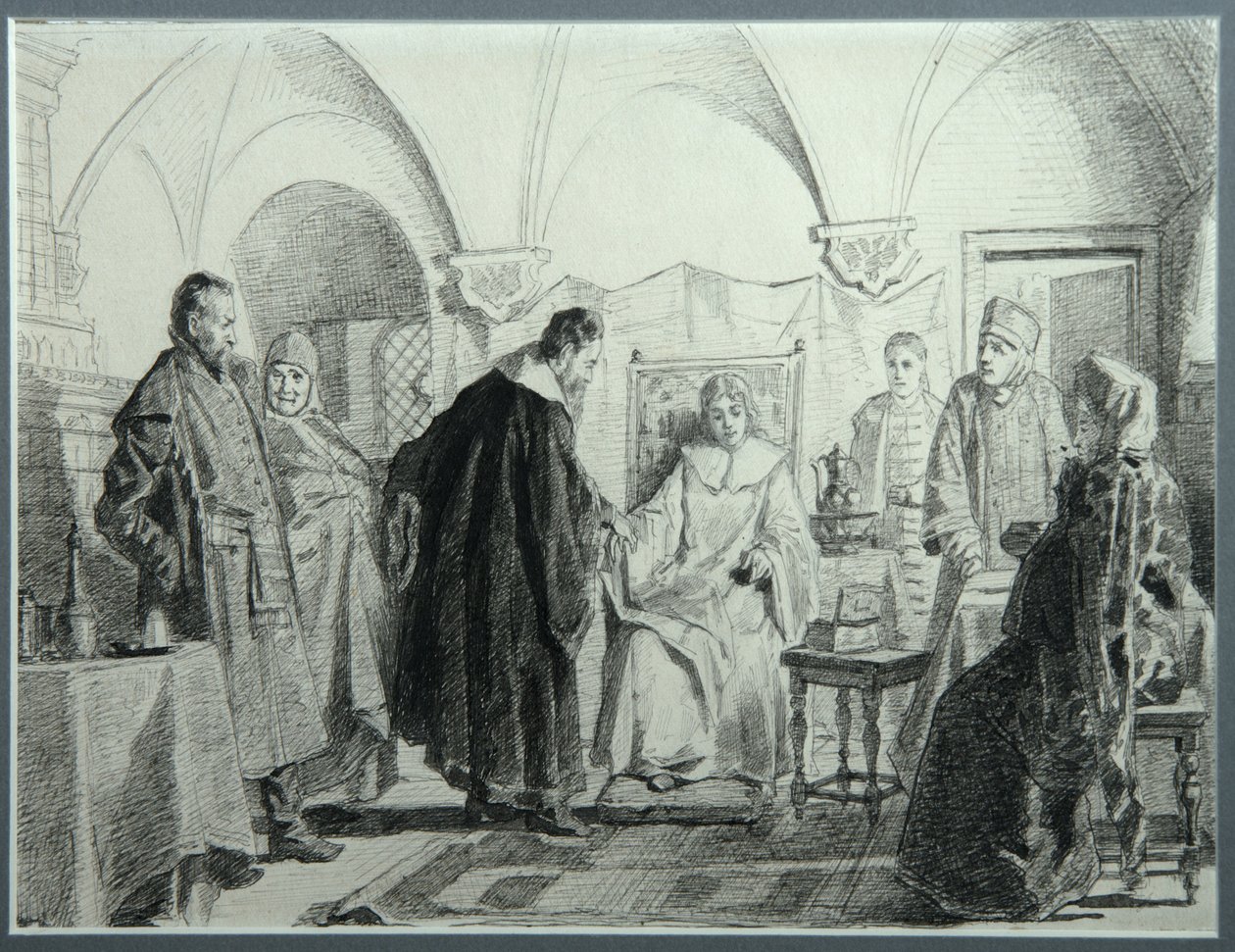 Maria Ivanovna Khlopova, la novia del zar Mijaíl Fyodorovich, 1884 de Nikolai Vasilyevich Nevrev