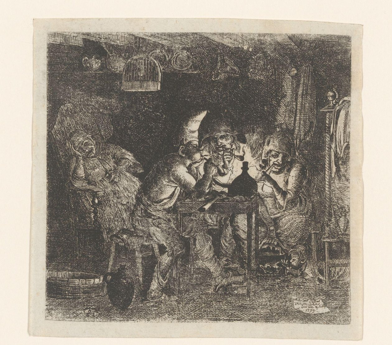 Fumadores alrededor de la mesa de Nikolaj Hermannsz Peters