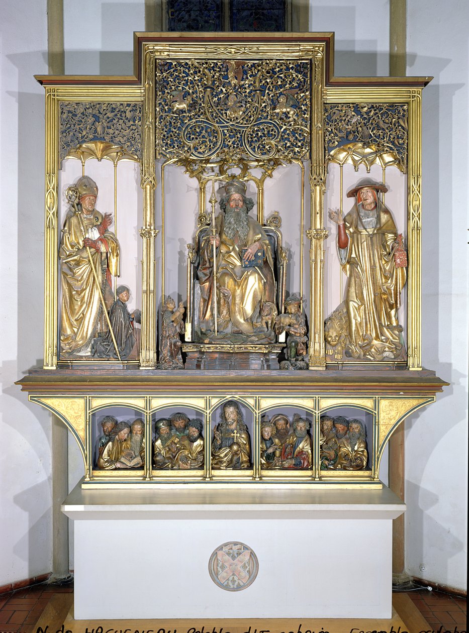 Grupo de esculturas de madera, del Retablo de Isenheim, c.1490 de Nikolaus Hagenauer
