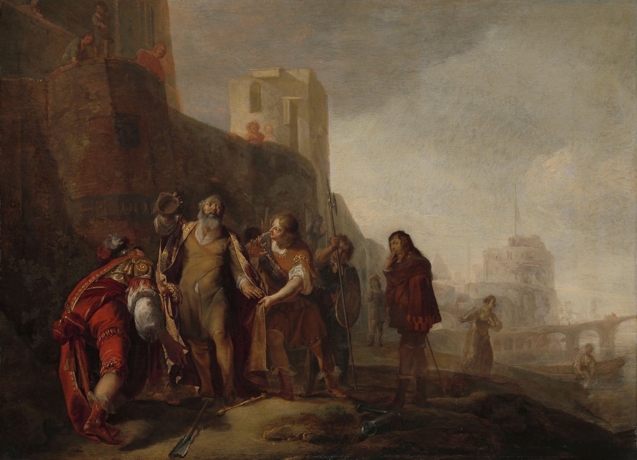 Los legados de Alejandro Magno invisten al jardinero Abdalónimo con las insignias de la realeza de Sidón, c.1645-c.1650 de Nikolaus Knüpfer