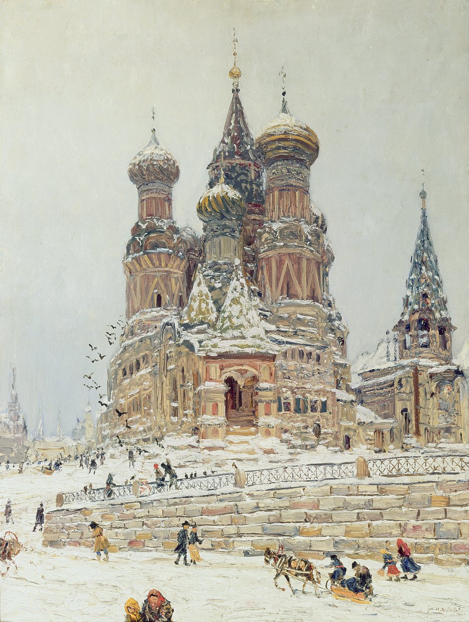 Catedral de San Basilio, Plaza Roja, Moscú, c.1917 de Nikolay Nikanorovich Dubovskoy