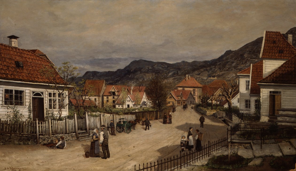 Calle urbana con vida cotidiana de Nils Andreas Johannesen