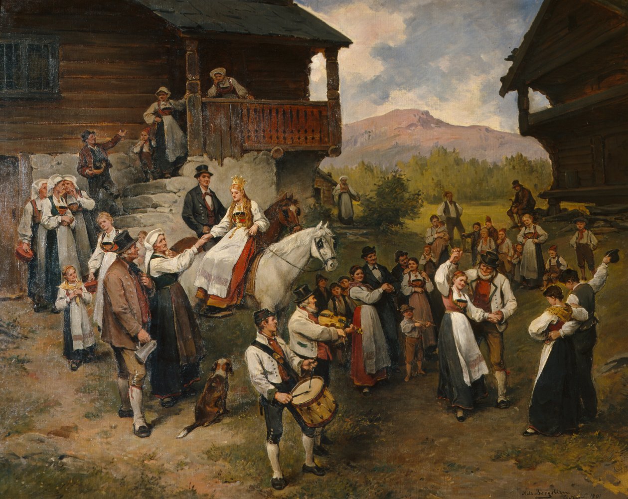 Boda de granjeros en Eidsfjord de Nils Bergslien