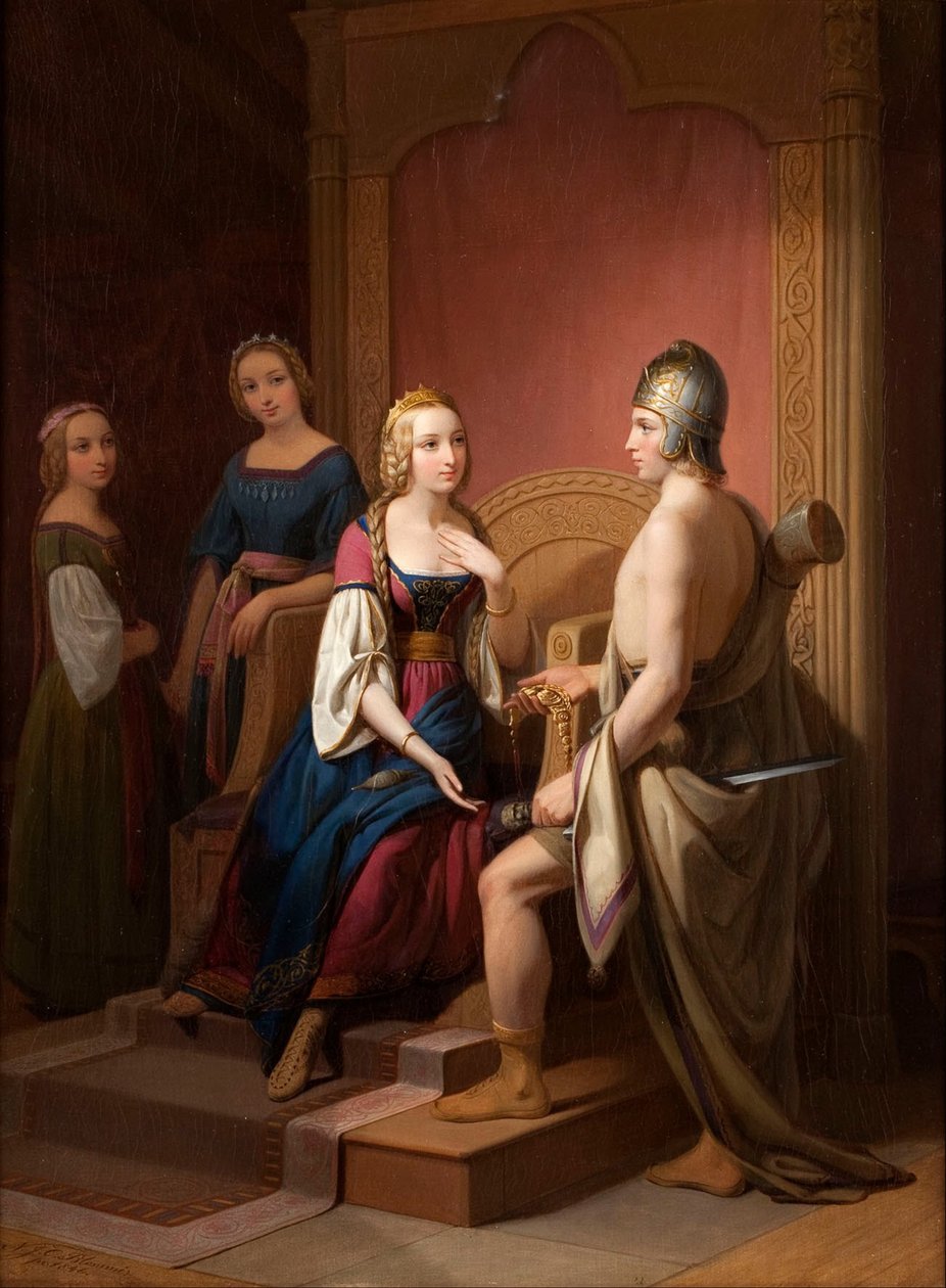 Heimdall devuelve el Brisingamen a Freya, 1846 de Nils Jakob Blommér