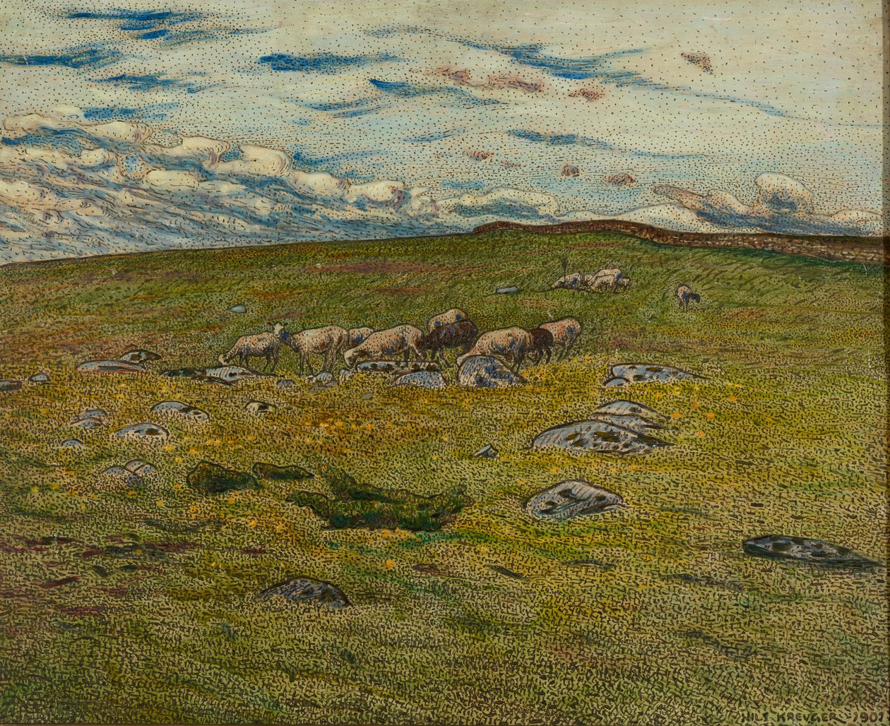 Ovejas de pastoreo de Nils Kreuger