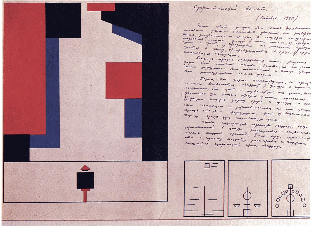 Diseño de ballet suprematista, 1920 de Nina Iosifovna Kogan