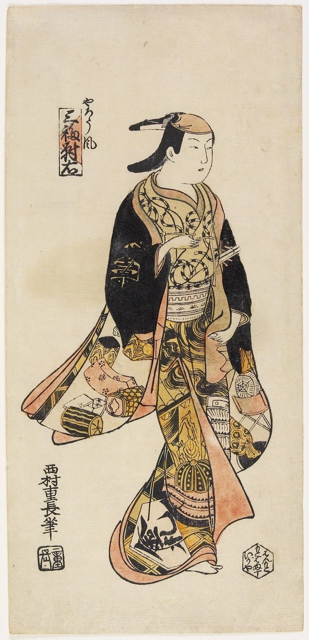 Derecha: Al estilo de un actor, c. 1730 de Nishimura Shigenaga