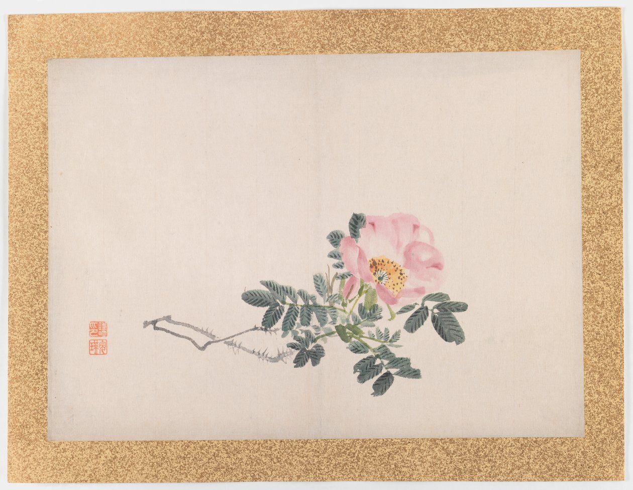 Sin título (Rosa rosa), 1855 de Nishiyama Hoen