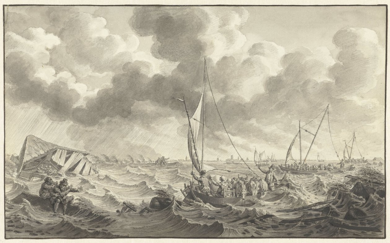 Brecha de dique cerca de Kampen, 1775 de Noach van der Meer (II)