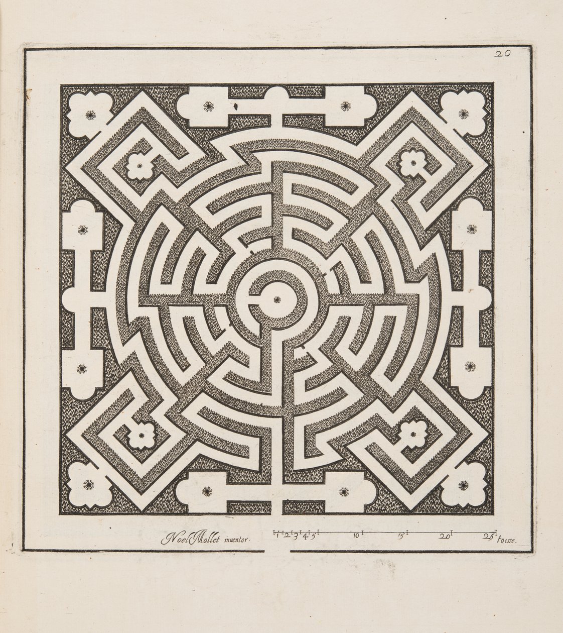 Diseño para Parterre, de Theatre des Plans et Jardinages, publicado en 1652 de Noel Mollet
