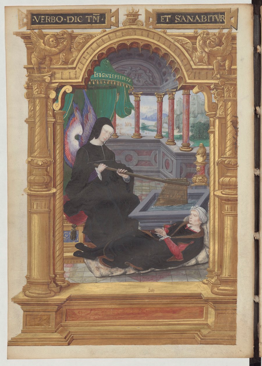 Luisa de Saboya sostiene un timón, símbolo de la regencia. Frontispicio de Gestes de Blanche de Castille, de Etienne Leblanc. de Noel Bellemare