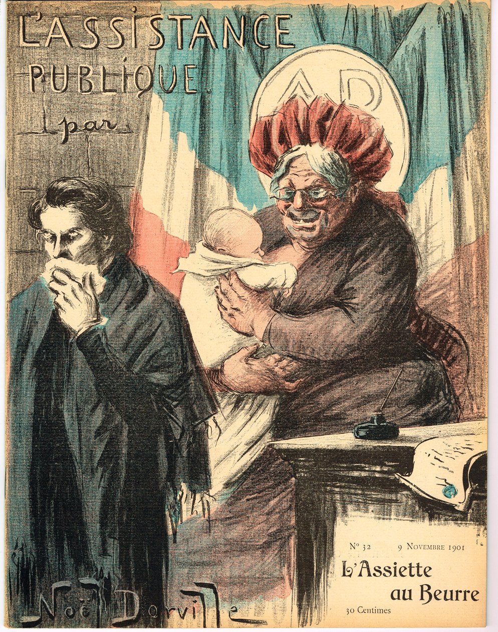 Portada de "El Plato de Mantequilla", Satírico en Colores de Noel Dorville