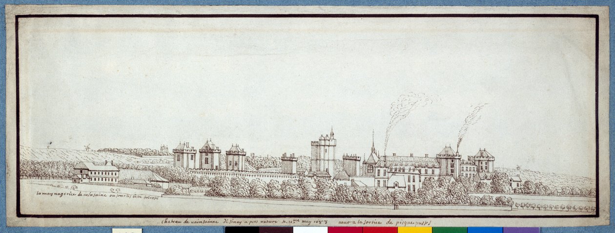 El Castillo de Vincennes, con chimeneas humeantes de Noel Gasselin