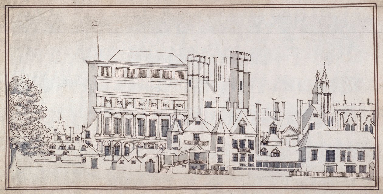 Whitehall con la Puerta de Holbein y la Casa de Banquetes de Inigo Jones, c.1677 de Noel Gasselin