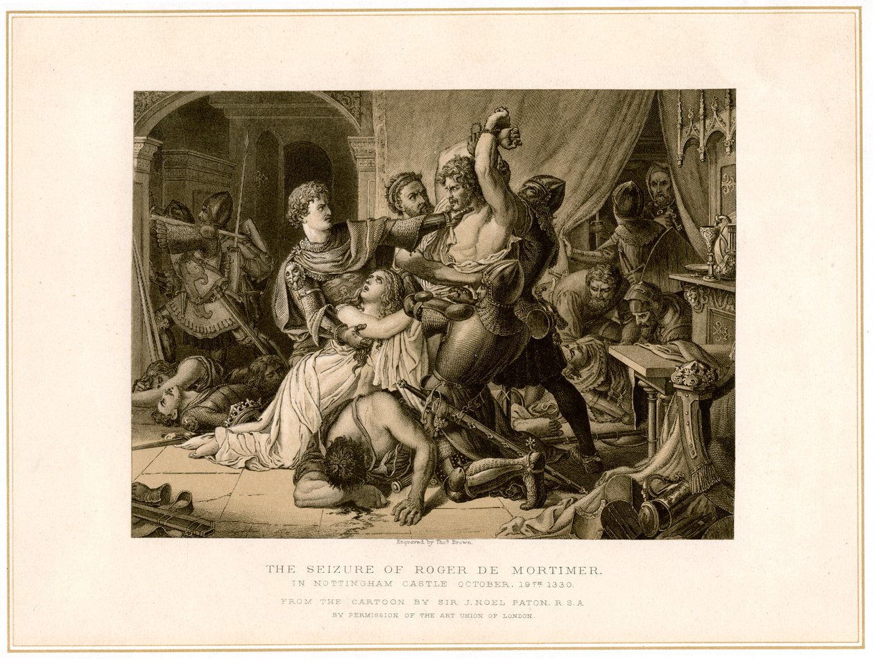 La captura de Roger de Mortimer 1287-1330 en el Castillo de Nottingham, siglo XIX de Noel Paton
