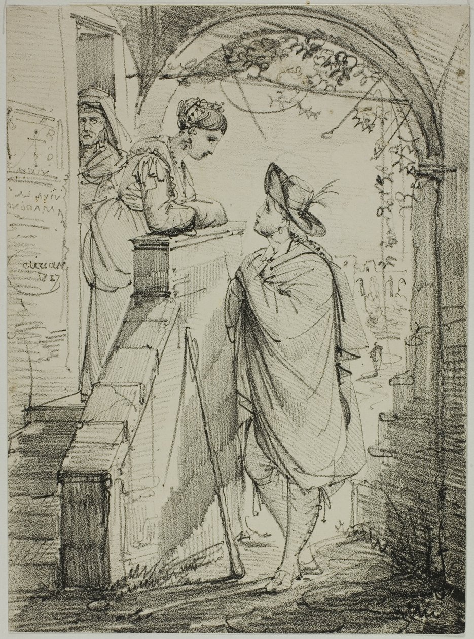 Mujer y hombre conversando de Noel Thomas Joseph Clerian