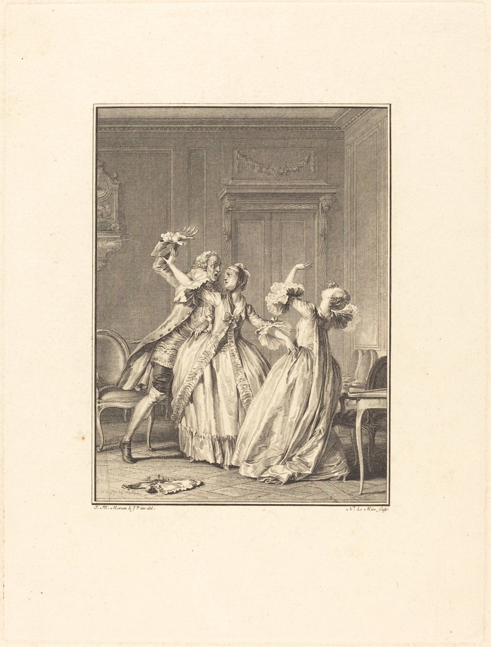 El bofetón de Noël Le Mire after Jean Michel Moreau