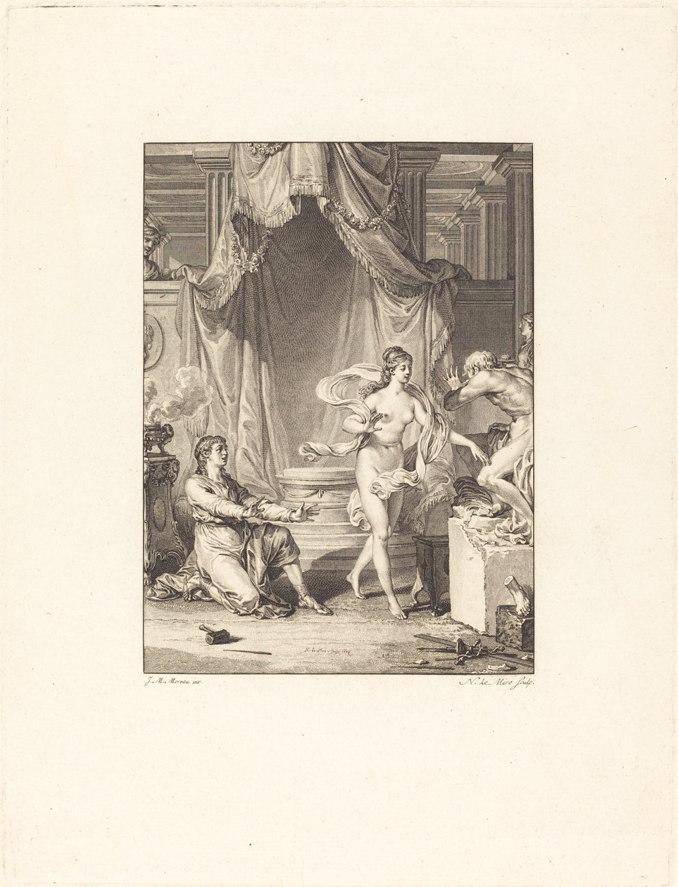Pigmalión de Noël Le Mire after Jean Michel Moreau