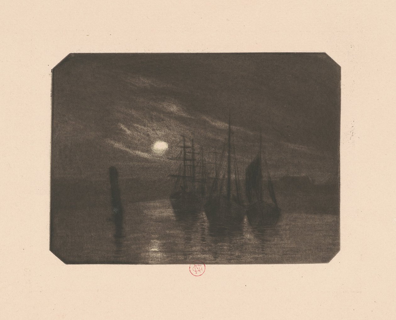 Un Puerto a la Luz de la Luna de Norbert Goeneutte