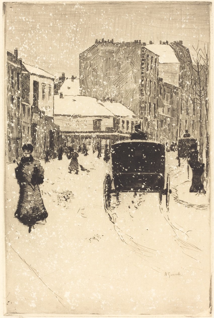Boulevard Clichy en la nieve de Norbert Goeneutte
