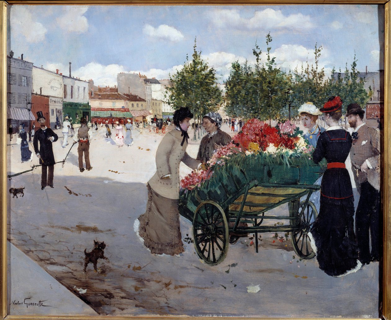Florista en el Boulevard Rochechouart en París (Marché de la Madeleine) de Norbert Goeneutte