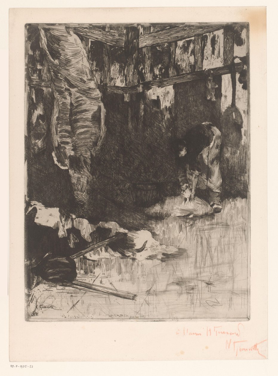 Interior de una carnicería de Norbert Goeneutte