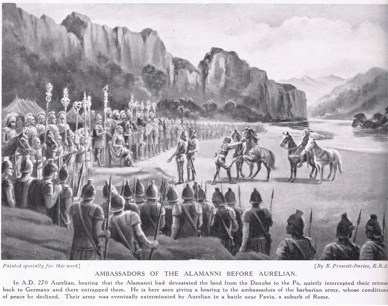 Embajadores de los Alumanni ante Aureliano 270 d.C. de Norman Prescott Davies