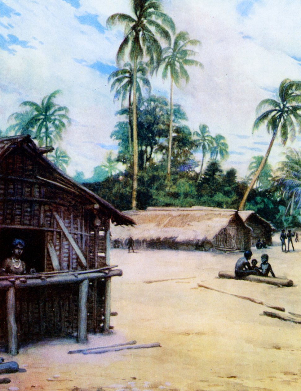 Un Pueblo en las Islas Salomón, 1908 de Norman Hardy