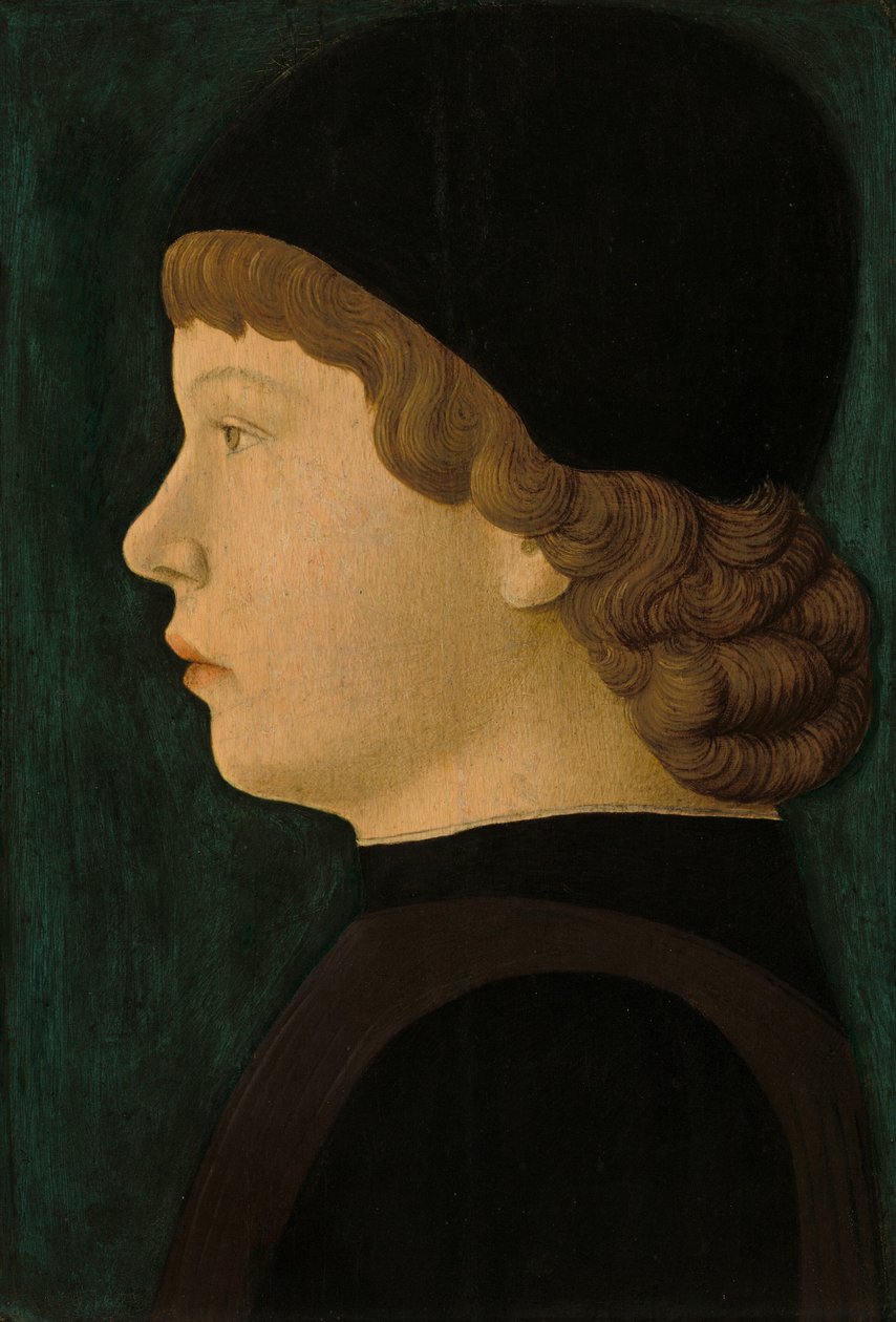 Retrato de perfil de un niño de North Italian 15th Century