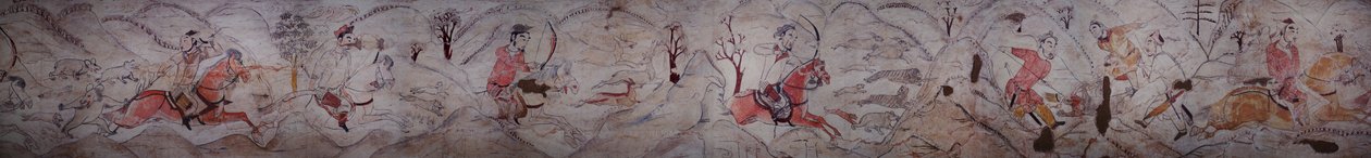 Mural de una tumba de la Dinastía Qi del Norte en Jiuyuangang, Xinzhou de Northern Qi Dynasty Chinese Scool