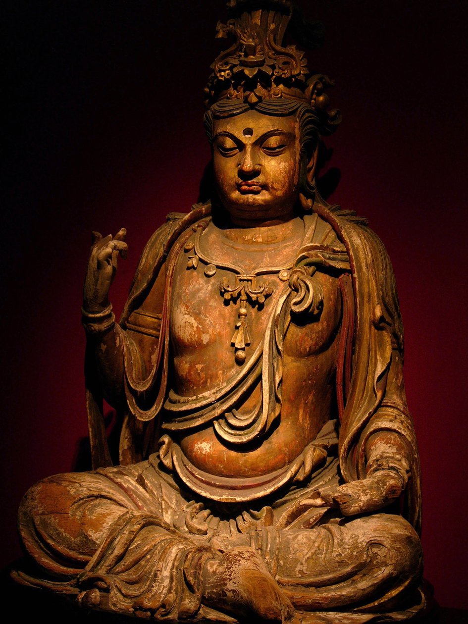 Escultura de madera pintada de Boddhisatva, Dinastía Song (960-1279), Museo Nacional de Shanghái. Fotografía, Leonard de Selva, China, 2006 de Northern Song Dynasty Chinese School