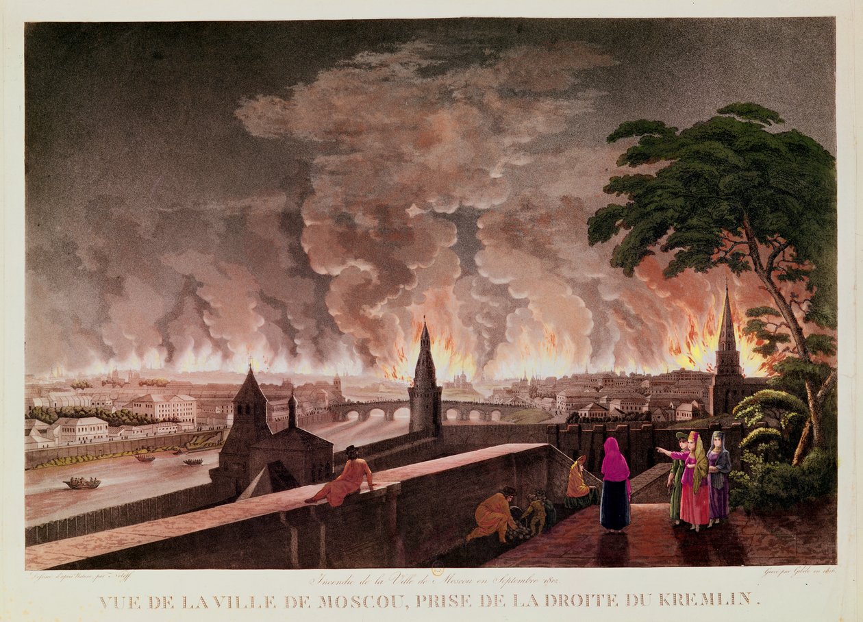 Incendio en Moscú, septiembre de 1812. grabado por Gibele, 1816 de Notoff